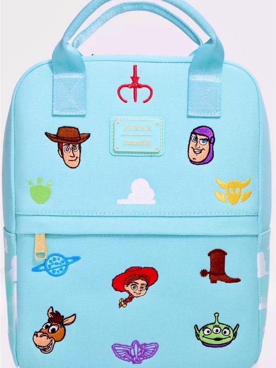 Loungefly Handbags - Loungefly Light Blue Toy Story Embroidered Patch Backpack